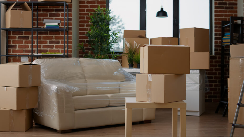 no people living room interior move with carton boxes empty real estate property full cardboard packing storage cargo nobody apartment relocation moving day no people living room interior move with carton boxes empty real estate property full cardboard packing storage cargo nobody apartment relocation moving day